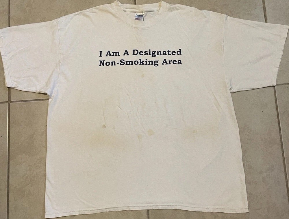 Vtg Im A Non Smoking Area Faded Distress Shirt XXL Funny Saying Drugs Weed 90s