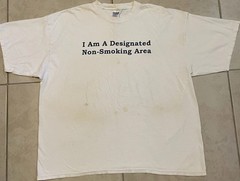 Vtg Im A Non Smoking Area Faded Distress Shirt XXL Funny Saying Drugs Weed 90s