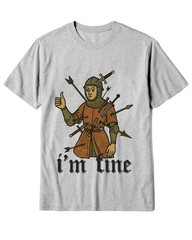 Medieval Knight I’m Fine 1970s History Meme T-Shirt Graphic Tee For Men’s Women