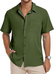 Men’s Hawaiian Shirt Floral Print Short Sleeve Button Down Casual Beachwear Top