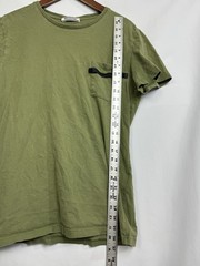 Onitsuka Tiger T Shirt Leather Strap Front Pocket Tee Green US S / M Japan XL