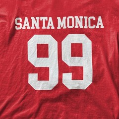 Santa Monica 99 retro vibes red tee vintage aesthetic T-shirt