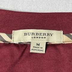 Vintage Burberry London T Shirt Men Burgundy Cotton Embroidered Logo