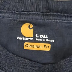 Carhartt navy blue long sleeve shirt Size L Tall original fit #workwear