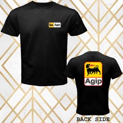Agip Oil Company Logo Men’s Black T-Shirt Size S – 3XL