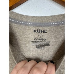 Kuhl Wildfibre Mens Large Tan Organic Cotton Long Sleeve Pocket T-Shirt