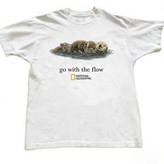 Go With The Flow Otter National Geographic T-Shirt, Vintage Unisex Tee