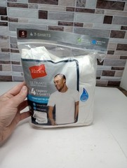 Hanes Ultimate Comfortblend T-Shirts 4 Pack Men’s Size Small White Tagless