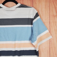 Sonneti London T Shirt Mens Medium Multicolor Striped Spellout Logo Casual Wear