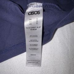Gently Used Men’s ASOS Navy Blue T Shirt With Paisley Contrast Size Small
