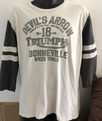 VTG. Lucky Brand Triumph DEVIL’S ARROW 3/4 Sleeve BONNEVILLE SPEED TRAILS 18 XL