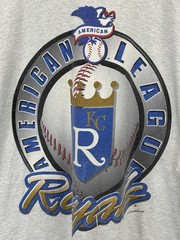 Vtg Kansas City Royals Tshirt XXL 2XL Grey 1996 Single Stitch Made USA Salem