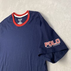Polo Ralph Lauren Men’s Size Large Contrast Collar Navy Blue / Red T Shirt