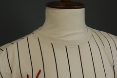 Karl Kani White Striped Short Sleeve Crew Neck Pullover Baseball T-Shirt Size S