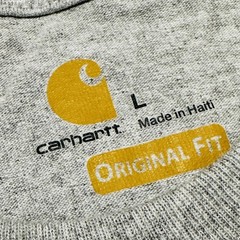 CARHARTT Shirt Men’s L Gray Long Sleeve Original Fit Logo Graphic Tee K231