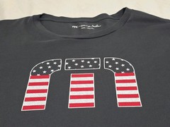 Travis Mathews Patriotic Star Bright USA Charcoal Athleisure Tshirt 2X