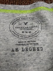 American Eagle Long Sleeve Shirt Gray Men’s Size Medium Thermal Embroidered Logo