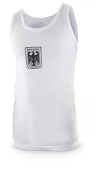Authentic German Military Bundeswehr Vest Tank Top Jersey White w/ Patch Eagle