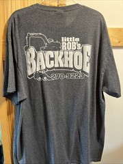 Little Rob’s Backhoe Port & Company Men’s XL Gray Tee Shirt Cotton Blend