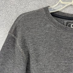 CSG Thermal Shirt Mens Medium Charcoal Gray Waffle Knit Long Sleeve Crewneck
