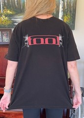 Tool Vintage Los Angeles California Black Tour Shirt Red Grid Skull Size XL
