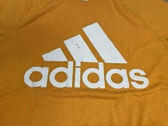 Adidas Ultimate Tee Mens Sz M Climalite Orange Logo Short Sleeve T-Shirt