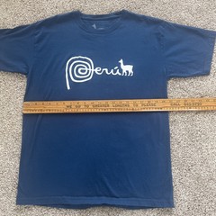 Peru Logo Blue T-Shirt Men’s Cowritten & Animal Logo Tee