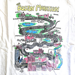 Vintage 80s Boston Marathon Running T Shirt Size M Single Stitch