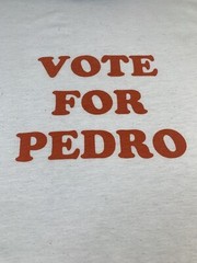 Napoleon Dynamite Men TShirt Size X-Large White Burn-Out Vote for Pedro Ringer T