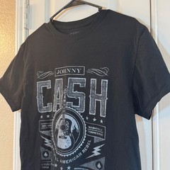 Johnny Cash Shirt Mens Med Black Graphic Tee The Man In Black American Rebel