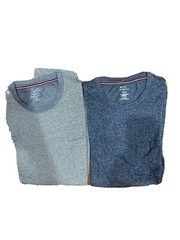 NWT Member’s Mark Mens Soft Wash Tee 2 Pack Blue/ Blue Stripe Medium M