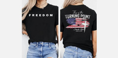 Turning Point USA T-Shirt, Freedom Conservative Shirt, Charlie Kirk 2 Sided Tee