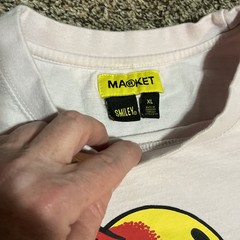 Market Smiley Good And Evil Devil Smiley Face Red Creme T-Shirt Size X-Large