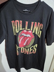 The Rolling Stones T-Shirt Men’s Size Large Black Logo Rock & Roll Rock Band Tee