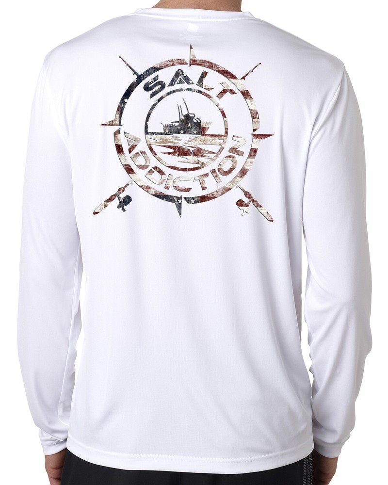 Salt Addiction microfiber fishing long sleeve life trolling t shirt 50+ uv