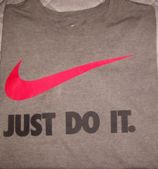 NIKE: Men’s Gray Short Sleeve Tee Shirt Large “Just Do It” Logo