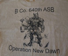 Hanes Shirt Men’s Large Beige B Co 640th ASB Taji Iraq Hero Brave USA Military