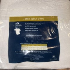 Stafford Ease Tagless Crew Neck T-Shirts 4 Pack Size Medium