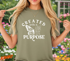 Unisex Created With A Purpose T-Shirt, Men T shirt,Women T shirt Gift Christian