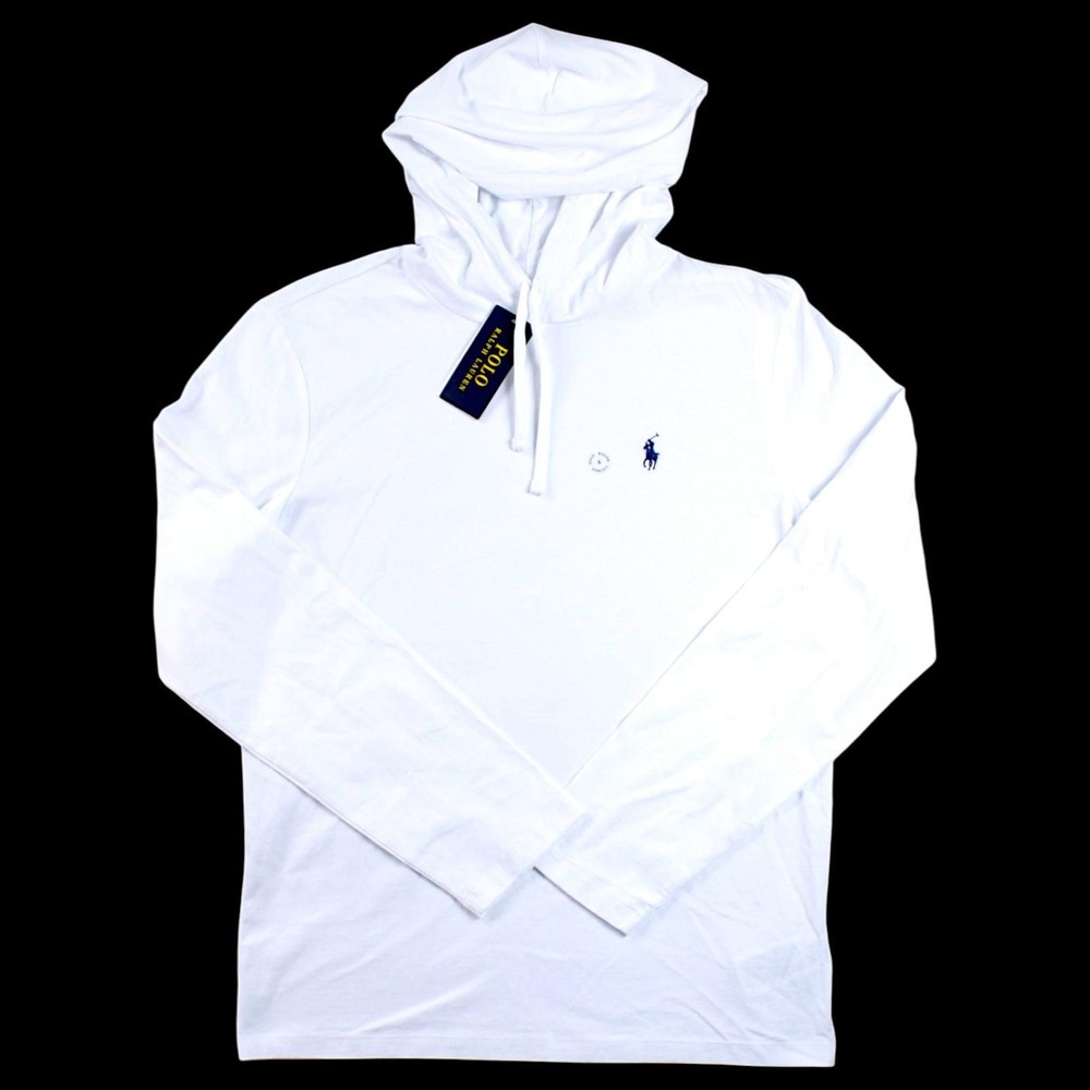 RLX Ralph Lauren Hoodie Shirt Mens S White Long Sleeve Classic Tee $69 NEW