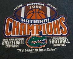 Gildan Graphic Tee Mens L Short Sleeve Gray Flordia Gators 2006 Champions