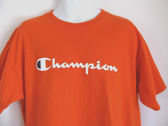 Champion Athletic T Shirt Mens 1XL Orange Logo Graphic Streetwear Tee