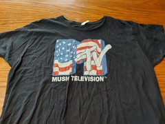 MTV American Flag T Shirt Size XXL Black Soft Feel