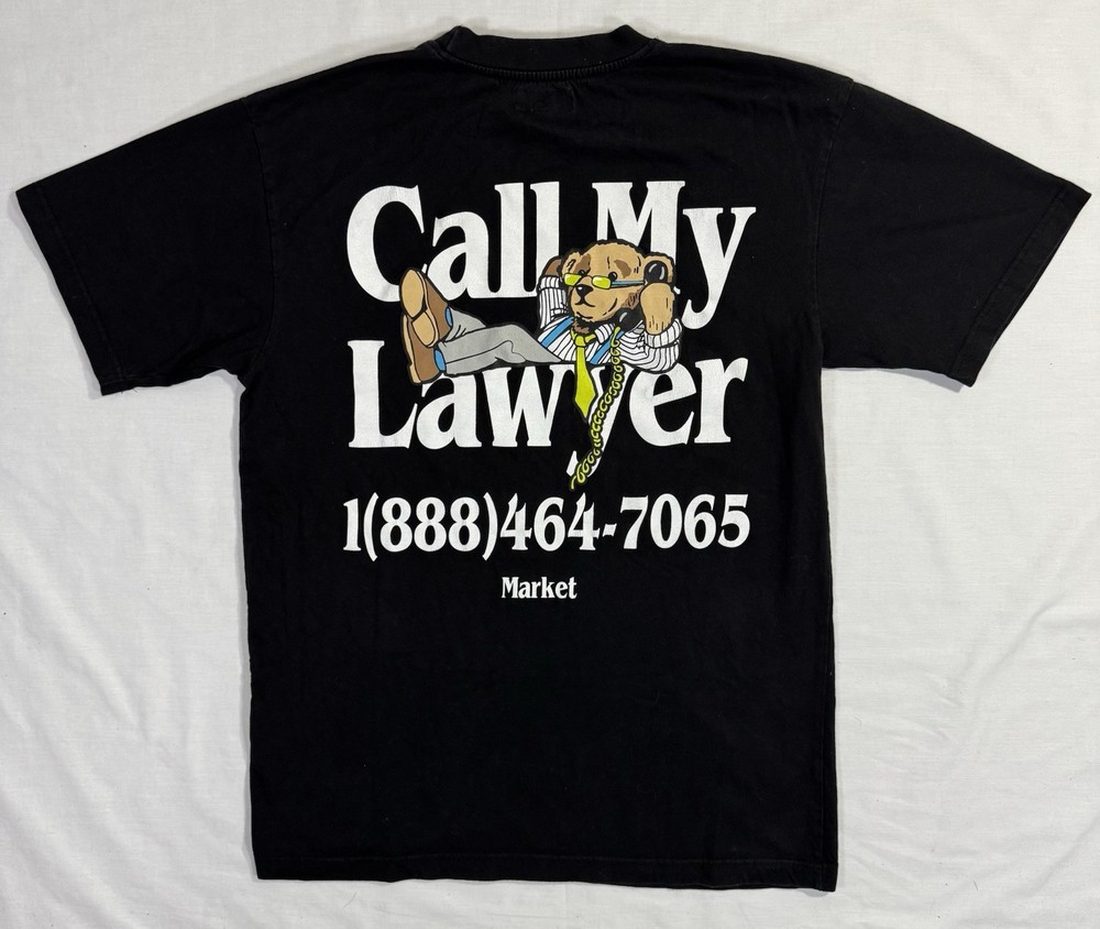 Market Studios MARKET Men’s Size M Call My Lawyer!” Graphic Black T-Shirt Tee