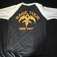 Queensryche Rage Tour 1984-1987 Raglan Long Sleeve Graphic Shirt Black/White