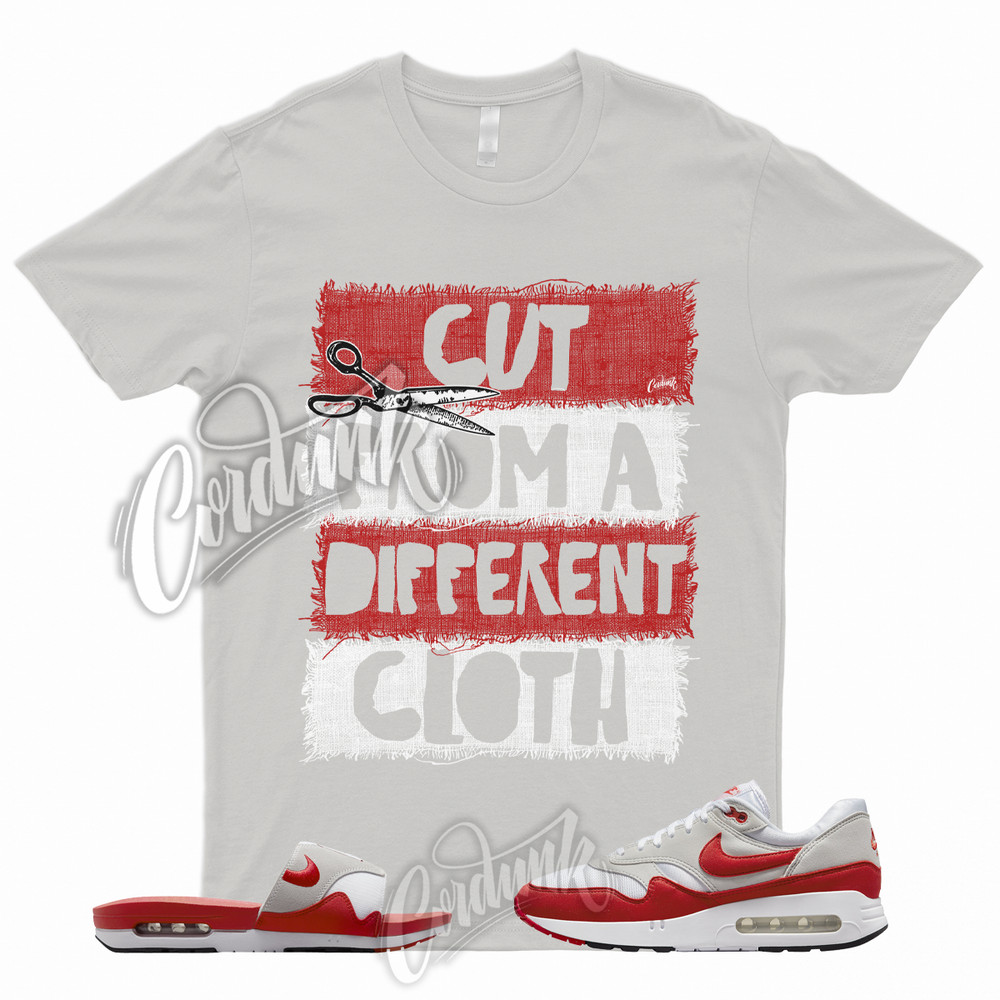 CUT T Shirt to Match Air Max 1 ’86 OG Big Bubble University Red Slide Sport Grey