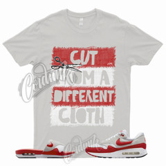 CUT T Shirt to Match Air Max 1 ’86 OG Big Bubble University Red Slide Sport Grey