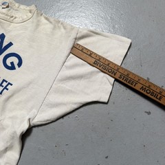 Vintage 1970s Champion Blue Bar Thick Cotton T-Shirt Made USA Cropped L (S-M)