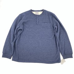 NWT Falls Creek Faux Fur Lined Henley Long Sleeve Top Size XL Mens Solid Blue