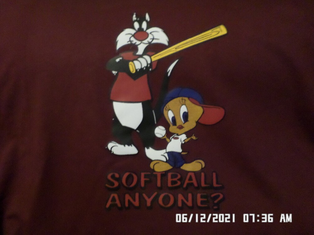 NEW T-Shirt: Sylvester & Tweety Bird “Softball Anyone?” Lots of colors & sizes